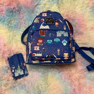 Disney Parks Loungefly Backpack and Card Wallet